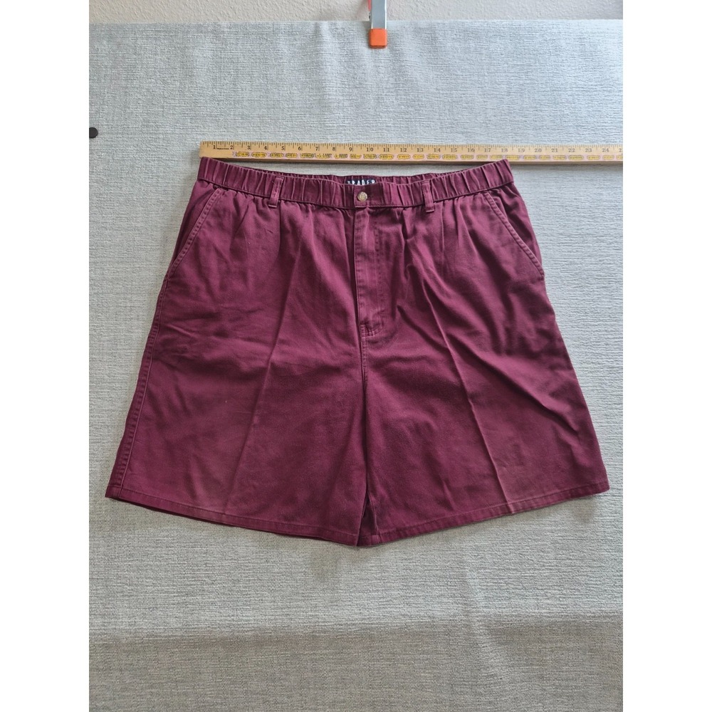 Trader Bay Chino Shorts Mens L Maroon Cotton Golf Performance Tennis Resort Wear